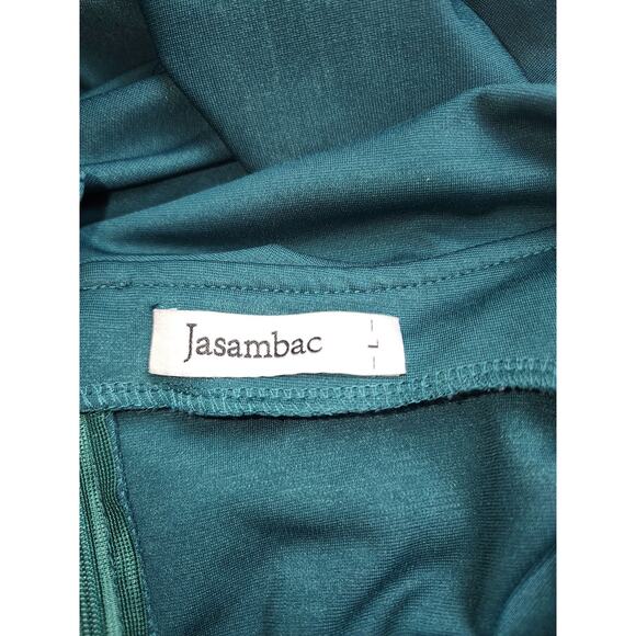 Jasambac Dress Womens L Turquoise Off Shoulder high-Low Cocktail party Holiday - Picture 8 of 10